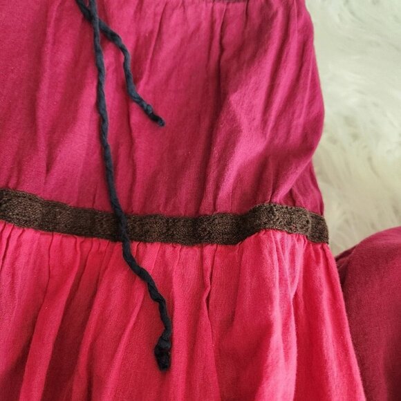 Y2K 90s Tiered Patchwork Maxi Skirt Sz Small Pull On Color Block Hippie Boho - Picture 11 of 12